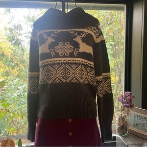 Cozy Gray Reindeer Sweater